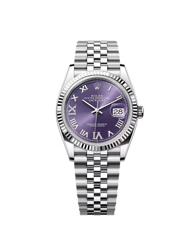 The Rolex datejust 26 with an aubergine dial